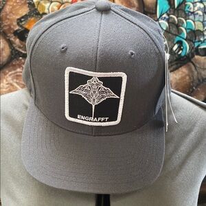 Raffi Gray Structured Snapback Hat with Manta Ray Patch **SALE**